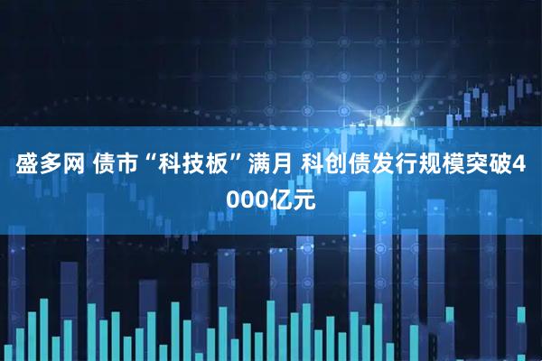盛多网 债市“科技板”满月 科创债发行规模突破4000亿元